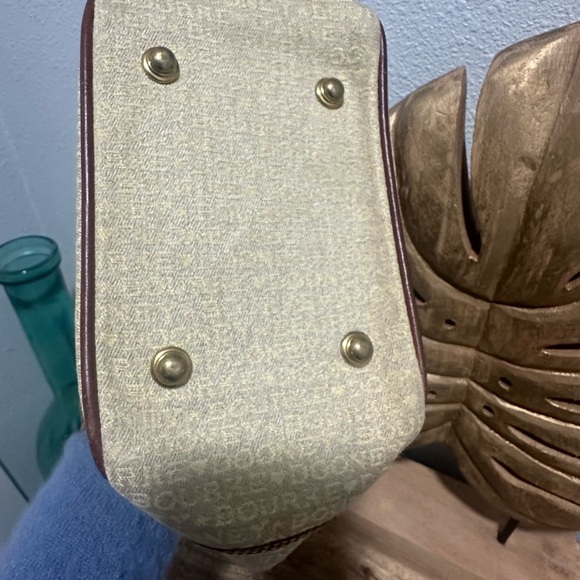 DOONEY & BOURKE Canvas Leather Bucket Tote Bag with solid brass hardware - Picture 5 of 8